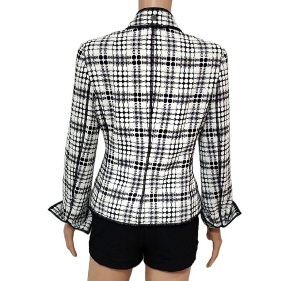 Eccoci White/Black Women's Blazer‎ Jacket size 8 Medium - Picture 8 of 11